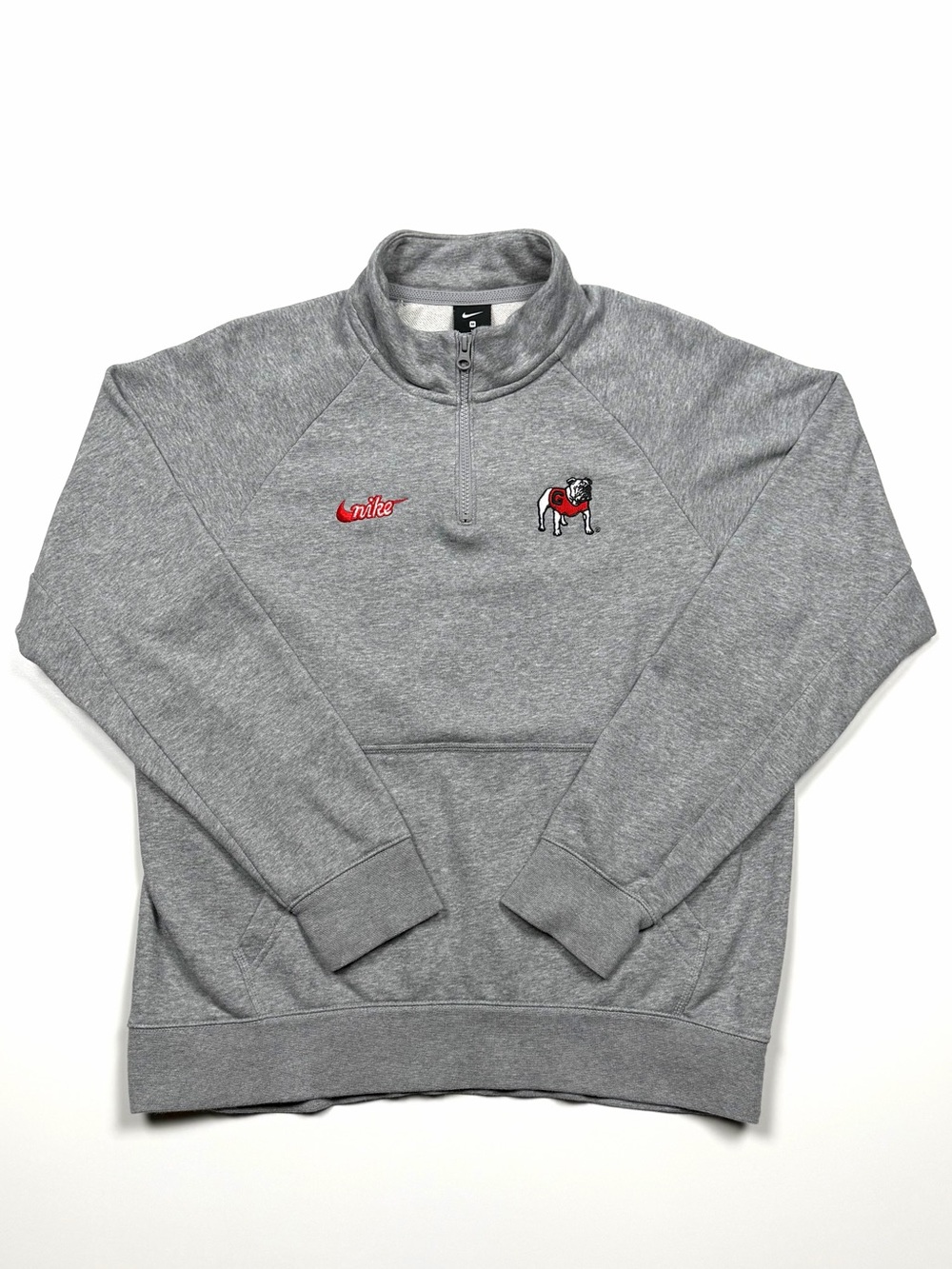 Nike Georgia Bulldogs UGA Hairy Dawg 1/4 Zip Pullover Gray Men’s M